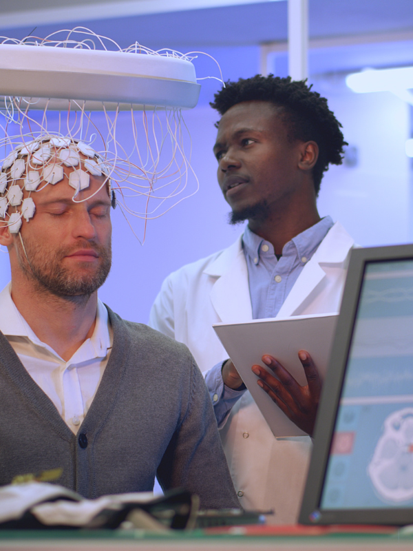 scientists doing brain testing