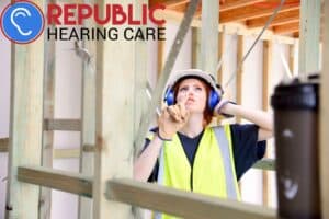 woman on a loud job site