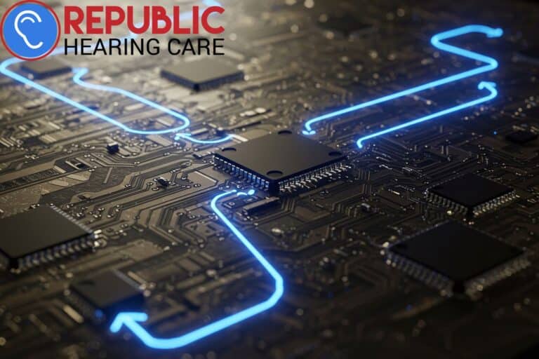 microchip with glowing blue lines